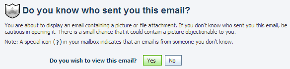 AIM's Email: Either display images or do not read the message at all.