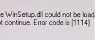 Close-up on an error dialog involving winsetup.dll from the installation of Windows Vista Beta 2.