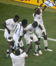 The Ghanaian team celebrating.