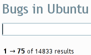 Part of a screenshot from Launchpad, showing that there are over 14,000 bugs in Ubuntu.