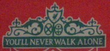 A close-up of the Liverpool FC flag.