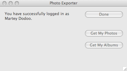 Photo Exporter 0.0.1 on Mac OS X.